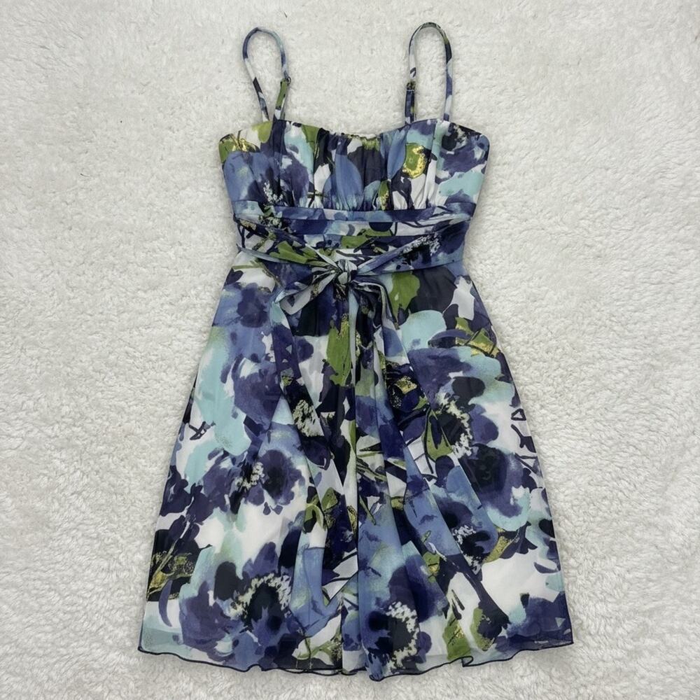 IZ Byer Women's Floral Pleated A-Line Mini Dress - Size Small